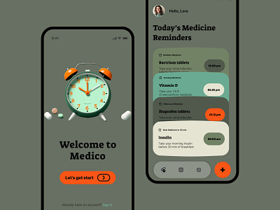 Medicine reminder app 2024 3d alarm ui flat ui material ui medicine app mobile app modern ui neelpari reminder app saloni ui ux