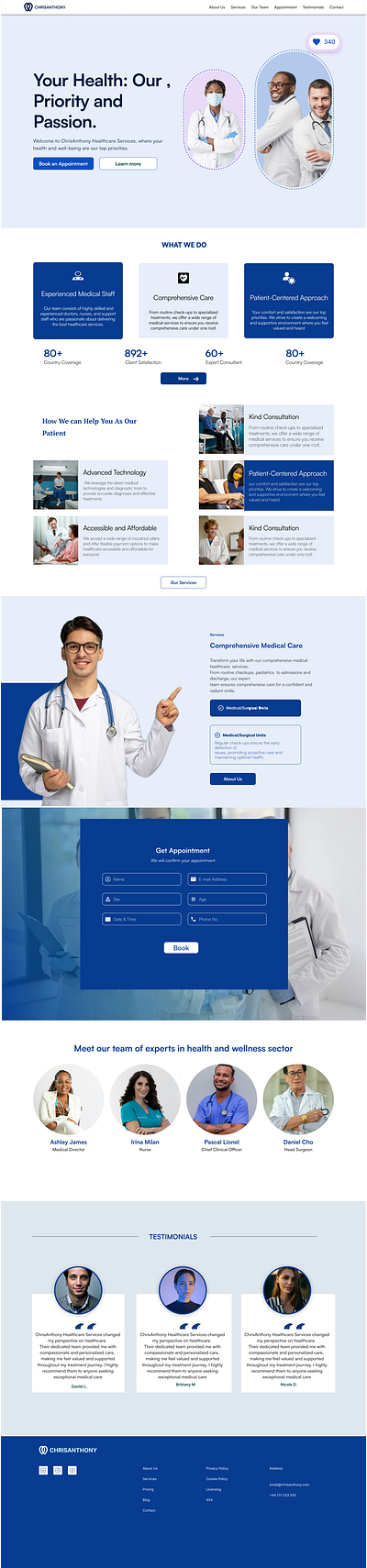 Medical Website product design ui uiux ux