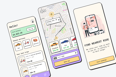 Taxi Mobile App cab careem design development figma graphic design hybrid apps mobile app mobile apps react native service taxi app taxi mobile app uber ui uiux ux