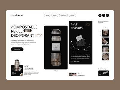 Natural Deodorant Landing Page business clean cosmetic creative design designer e commerce homepage landing page minimal minimal design natural online shpping product shopping store ui ui design user interface ux