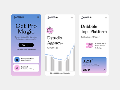 Dribbble ` Dstudio branding clean color design dribbble dribbble 15 years dribbble anniversary dstudio graphic hiring illustration product design profile stats subscription typography ui ui ux user experience ux