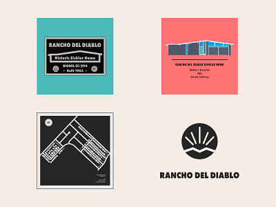 Rancho del Diablo Eichler community - custom artwork architecture bay area california custom map design mockup house drawing logo logo design map map design mid century modern minimalist signage design vector art vector illustration