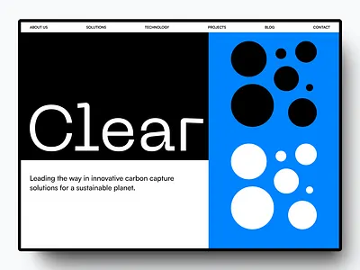 Clear - Carbon Capture Company branding design eco environment graphic design landing page sustainable ui web design website