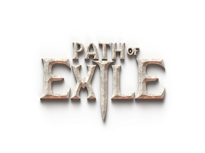 My take on the Path of Exile logo bevel chiseled chizeled clean logo edge fantasy fantasy game fantasy logo fantasy movie game logo material metal old style path of exile role playing game rpg stone typography vector logo wordmark