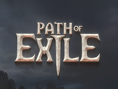 My take on the Path of Exile logo bevel chiseled chizeled clean logo edge fantasy fantasy game fantasy logo fantasy movie game logo material metal old style path of exile role playing game rpg stone typography vector logo wordmark