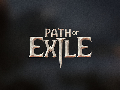 Path of Exile - Logo Remake bevel chiseled chizeled clean logo edge fantasy fantasy game fantasy logo fantasy movie game logo material metal old style path of exile role playing game rpg stone typography vector logo wordmark