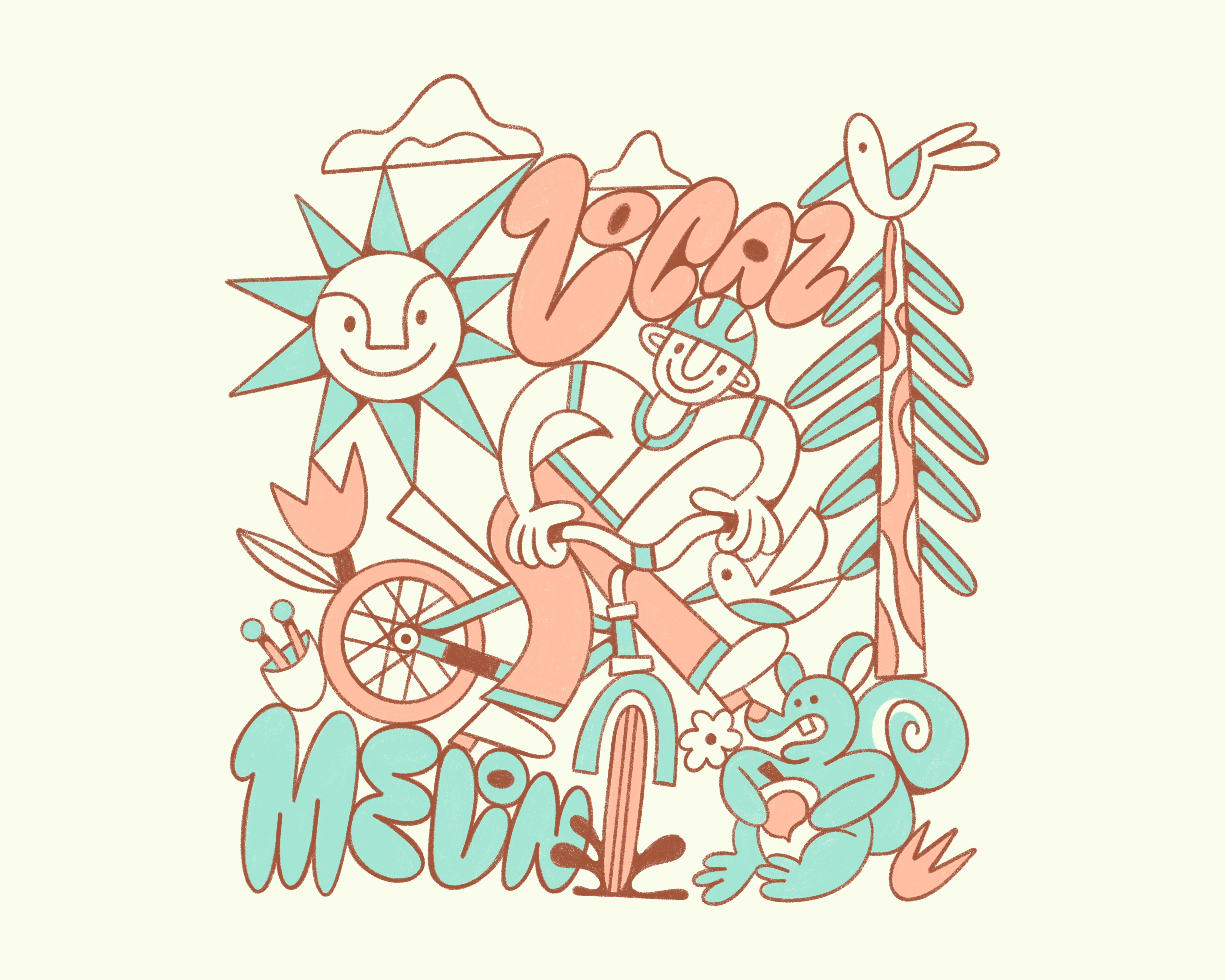 Local Melon bike bird cycling flower local melon nature squirrel summer sun