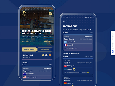 Olympic Games Paris 2024 - Concept App olympics ui