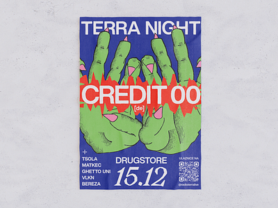 Poster for Credit 00 dj-set in Belgrade belgrade conert design graphic design illustration music poster design