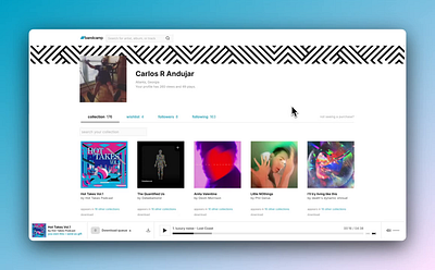 Bandcamp Bulk Download Concept framer interaction design music product design prototyping ui ux