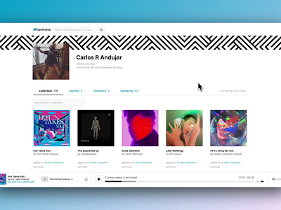 Bandcamp Bulk Download Concept framer interaction design music product design prototyping ui ux