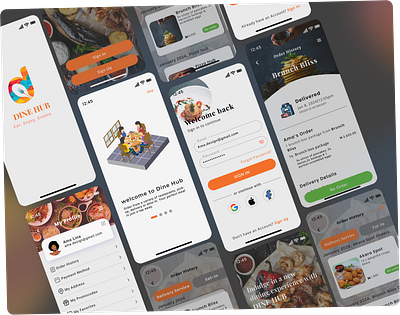 DINE HUB design figma food app food delivery app food ordering app prototyping ui uiux design ux