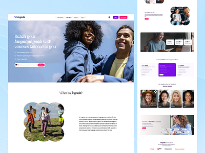 Lingoda Redesign branding business course e learning edutech landing page language learning platform learning platform lingoda marketing minimal multilingual online education online learning product design saas service skill uiux design web design