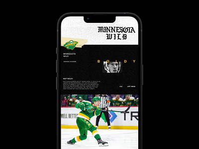 NHL Social Mobile branding design grid grid layout hockey ice interface minnesota mobile mockup nhl sports texture ui ux web design wild
