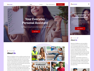 Taskrunner website design ui uiux web