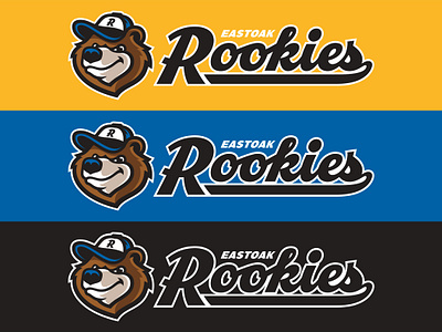 Eastoak Rookies | Bear Sports Logo baseball logo bear bears brand character branding cartoon character design dasedesigns design illustration mascot mascot logo retro rookez rookies sports sports logo typography vintage