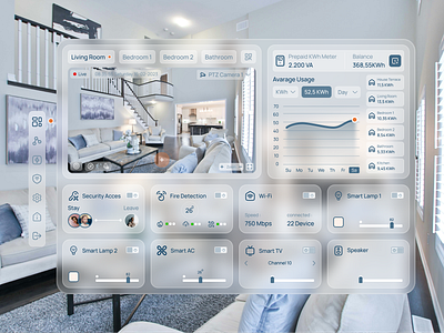 Smart Home - VR Version dashboard smart home design smart home smart home design smart home vr version ui web design