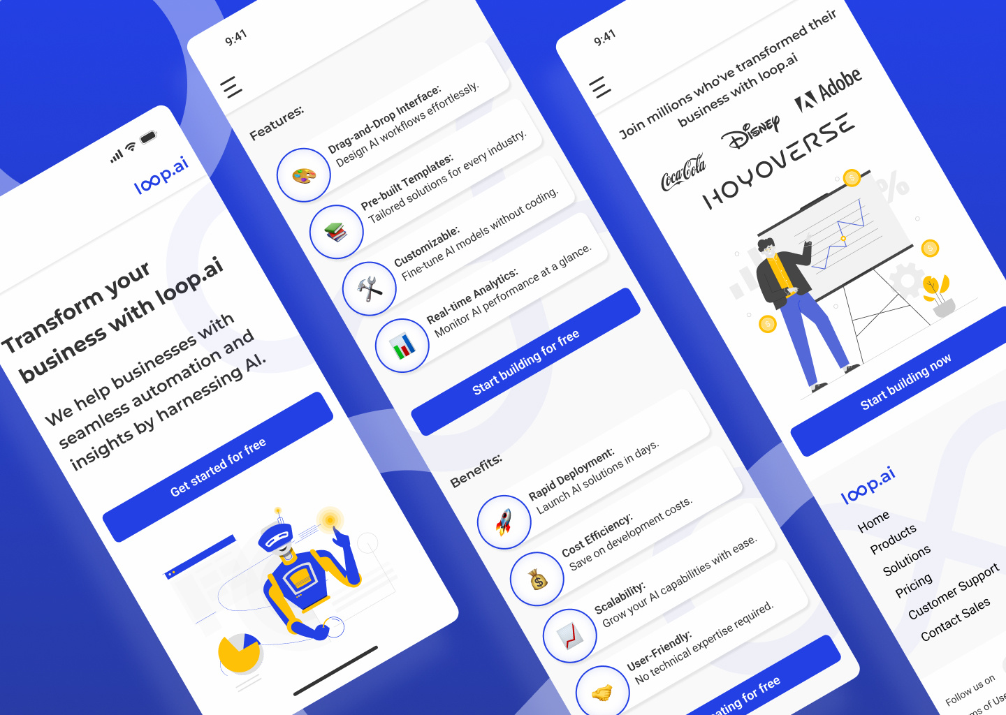 Showcasing the engaging landing page with a clear CTA for registration.