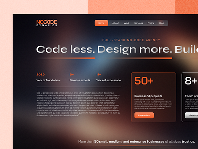 Agency Website Design - No-Code Dynamics aleksandarilic app branding design illustration logo nocode nocodeagency nocodedesign nocodedynamics product ui ux