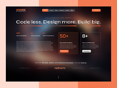 Agency Website Design - No-Code Dynamics aleksandarilic app branding design illustration logo nocode nocodeagency nocodedesign nocodedynamics product ui ux