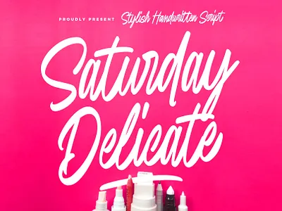 Saturday Delicate stylish handwritten script branding design font identity illustration lettering logo type typography ui