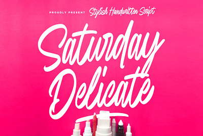 Saturday Delicate stylish handwritten script branding design font identity illustration lettering logo type typography ui