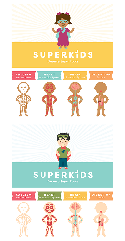 SuperKids Health Chart animation branding design graphic design health illustration logo