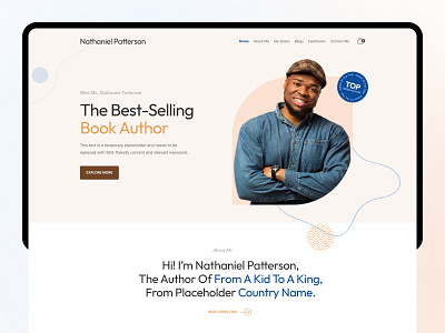 Nathaniel Patterson - Author Website Landing Page Design author author web design author website branding design figma graphic design illustration latest ui ux latest web design uiux ux website website design writter web design writter website