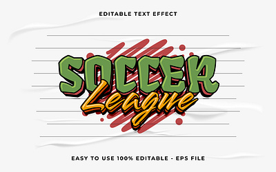 soccer league 3d editable vector text effect game