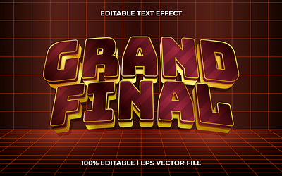 Grand Final logo style editable vector text effect font design