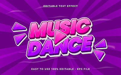 Editable text effect Music dance 3d Cartoon template galaxy
