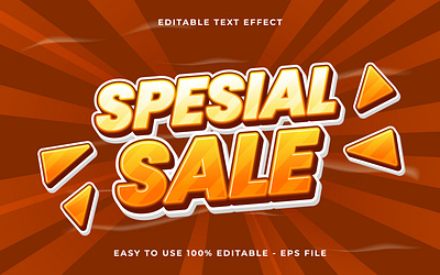 Editable text effect Special sale 3d Cartoon template label