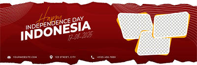 horizontal banner template for Indonesian independence day festive