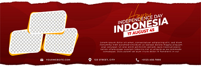 horizontal banner template for Indonesian independence day festive