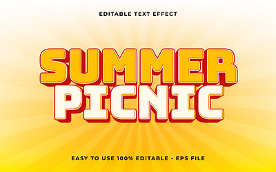 Summer Picnic editable text effect hello