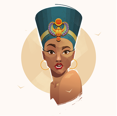 Nefertiti african branding design egypt flat art graphic design illustration logo nefertiti portret typography ui ux vector women