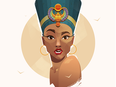 Nefertiti african branding design egypt flat art graphic design illustration logo nefertiti portret typography ui ux vector women