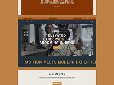 Derby Barbershop Website Design barber shop branding designer reno nevada shopify ui web design
