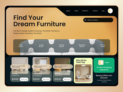 FUINO-Find your Dream Furniture ar mobile app design furniture furniture app furniture app ui furniture details page furniture ui home screen interior design modern app popular design shopping ui ui uiux web app web apps website website design website designs websites