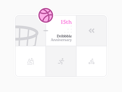 Dribbble 15th Anniversary 15th anniversary basketball bike chevrons cycling dribbble icon logo ring run skii sports