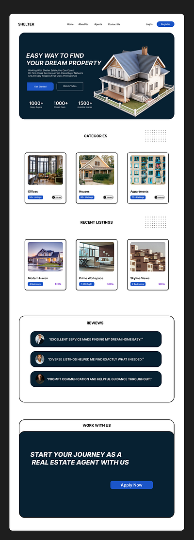 Real Estate Website design landing page real estate real estate web simple web design ui uxui web web design website website design website home page