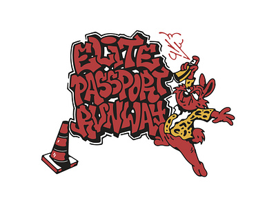 Elite Passport Rvnway apparel design brand cartoon design brew graffiti graffiti design illustration merchandise retro retro design spray paint streetwear supply and design t shirt design vintage vintage design