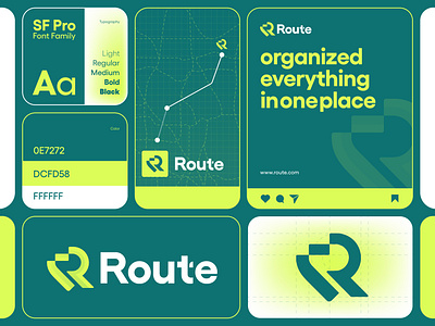 Route Logo Design brand branding icon identity letter and map pin logo letter r and location pin logo letter r logo live location location logo logo design logo designer logos logotype map mark minimal logo position route symbol