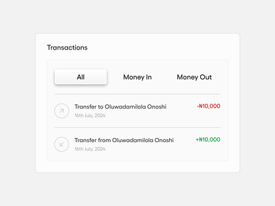 Transactions Tab mobile design prodct design ui ui design