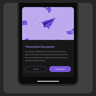 Success State Exploration - Dark Mode illustration product design ui