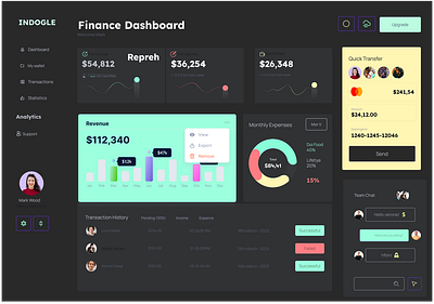 Finance Dashboard branding graphic design ui