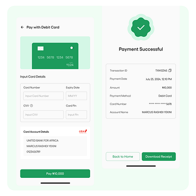 Debit Card Payment illustration product design ui design