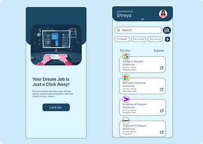 Android App UI For Job Search branding graphic design logo ui