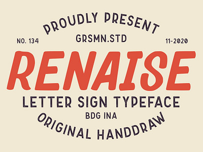 Renaise - Letter Sign Typeface adventure font branding font display fonts distressed font hipster font illustration font logotype font old font packaging font retro font sans serif font serif fonts skull font vintage font