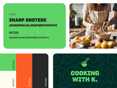 Cooking With K. branding cooking design figma instagram linkedin logo logo design social social media social posts